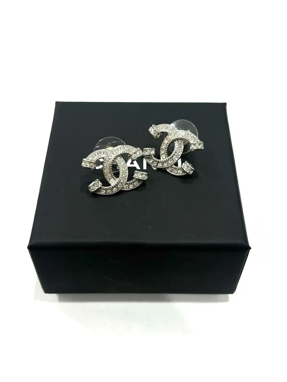 Chanel Cc Logo Earrings Sterling Silver #327460C93B